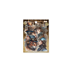 Paquete de 20 Hojas de Pegatinas Autoadhesivas PET, Serie Steam Age, Pegatinas con Personajes de Estilo Retro - Product Image 5