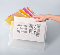 Trousse de maquillage couleur plastique poche transparente Zip Lock organiser le dossier A5 Doc Bag sacs perforés