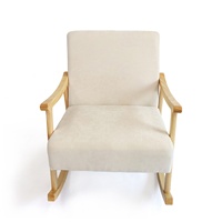 Fauteuil à bascule moderne en bois massif, chaise de salon rembourrée, structure démontable pour salon