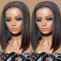 Peluca sin pegamento de cabello liso vietnamita SDD, venta al por mayor de marca privada, peluca de cabello humano vietnamita súper doblemente estirado con encaje frontal