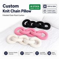 OEM Doux Agneau Polaire Scandinave Ins Style Grande Chaîne En Peluche Coussin avec PP Coton Remplissage Love Lock Chambre Fenêtre Coussin