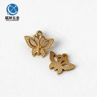 Étiquette Métallique Personnalisée Lianxu OEM ODM en Alliage de Zinc Plaqué, Forme Papillon, pour Accessoires DIY avec Logo de Marque