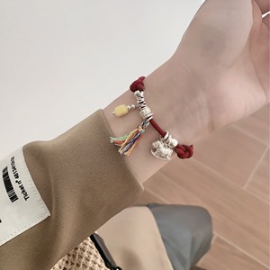 Sterling Silver Pony Amber Red <b>Rope</b> <b>Bracelet</b> For Women Everyday Wear Animal Shape Jewelry - Product Image 2