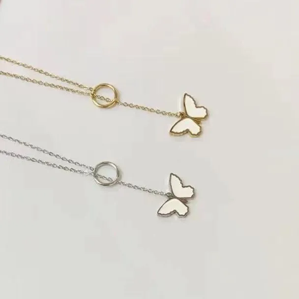 TTM Xuping-bijoux chirurgicaux en acier inoxydable, collier avec pendentif en or blanc 14K avec une variété de styles, cadeau collier papillon