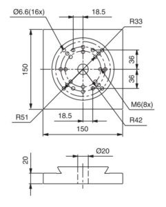 Buen precio System 3R Pallet 150*150mm para máquina WEDM - Product Image 3