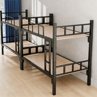 Platzsparendes Zerlegbares Metall-Etagenbett Einfache Montage Modernes Minimalistisches Doppelstockbett aus Schwarzem Stahl für Zuhause und Büro