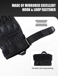 Guantes Tácticos de Impacto para Exteriores, Medios Dedos, Pantalla Táctil, Resistentes a Cortes, Cuero Sintético Acolchado, Agarre Extra, Soporte para Muñeca, Motocicleta - Product Image 5