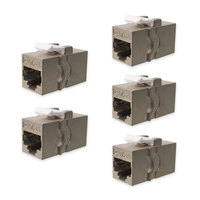 Acoplador Modular en Línea STP RJ45 Cat6A Blindado de 10 Gbps con Carcasa de Aleación de Zinc, Hembra a Hembra, para Extensión de Red Ethernet
