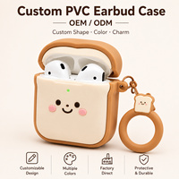 Étui personnalisé en PVC souple pour écouteurs, motif alimentaire mignon, boîte de protection pour écouteurs
