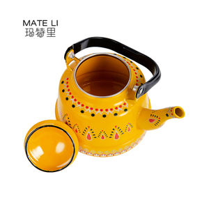 Bouilloire en émail bouillant de l'eau de camping de 1,1 L rétro nouveau style avec logo personnalisé théière en carbone émaillée pour la maison - Product Image 4