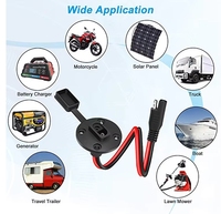 Câble de connexion rapide SAE 2 broches à prise latérale SAE, connecteur solaire à montage sur panneau pour batterie automobile, moto, camping-car