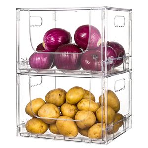 กล่องเก็บอาหารพับได้แบบพกพา 2 ชิ้น วัสดุ PET ใส ซ้อนกันได้ ปิดสนิท ป้องกันการรั่วซึม ขนาด 5 ลิตร เป็นมิตรกับสิ่งแวดล้อม ปราศจากสาร BPA สำหรับใช้ในบ้านและครัว - Product Image 1