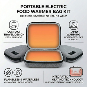 Mydays - Bolsa Térmica Porta Alimentos con 3 Niveles de Temperatura, Bolsa para Lonchera con Adaptador USB DC para Oficina, Auto y <span class=keywords><strong>Picnic</strong></span> - Product Image 2