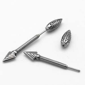 Pendientes de acero de titanio con forma de flecha de yunnique, diseño geométrico, joyería de moda unisex GZYE-1477 - Product Image 3