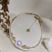 Vente flash - Bracelet tendance WANBYWAN en or 18 carats de qualité AAAAA avec perles grises Akoya de 7-8 mm, perles d'eau de mer Madama, bijoux pour femmes
