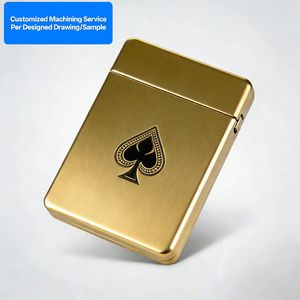 กล่องใส่การ์ดโลหะสแตนเลส ทองเหลือง อะลูมิเนียม รูปทรงสี่เหลี่ยมผืนผ้า ดีไซน์เรียบง่าย สำหรับใส่ไพ่โป๊กเกอร์ ไพ่เล่นการ์ด พร้อมโลโก้สั่งทำได้ - Product Image 1