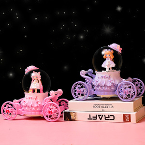 Hot-selling carousel music box crystal ball music box glass resin home decoration creative decoration boutique gift music box