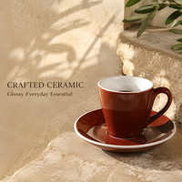Service à expresso moderne de luxe en porcelaine raffinée avec soucoupe pour latte art, compatible lave-vaisselle, approvisionnement direct usine