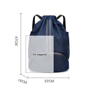 <b>Drawstring</b> String Gym Basketball Soccer Bag Dry Wet Separation Pocket <b>Backpack</b> Shoes Compartment Casual Sports Waterproof Bag - Product Image 2