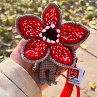 Gantungan Boneka Bunga Plush Anime Eleven Demogorgon Hellfire Club Buatan Tangan untuk Tas Ransel dan Gantungan Kunci
