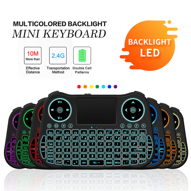 New Arrival RGB Backlight MT08 Mini Keyboard Remote Control for Android TV Box/Smart TV/PC/Computer Rechargeable Battery