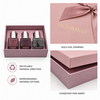 Boîte cadeau personnalisée pour vernis à ongles, vente en gros, boîte d'emballage pour vernis à ongles avec couvercle et base, logo personnalisé