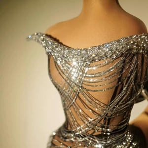 Falda con borlas de diamantes para mujer, vestido de fiesta de cumpleaños Gogo hasta el suelo para club nocturno, bar, actuación en grupo - Product Image 4