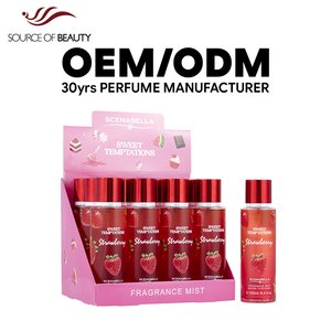 SCENABELLA 250ML Body Mist con PDQ SC1133 Aroma Dulce Tentación Fresa Gourmand Fragancia Original Eau De Parfum OEM/ODM - Product Image 1