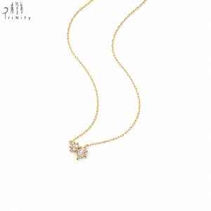 <b>Top</b> Quality 18K Solid Yellow <b>Gold</b> Double <b>Rose</b>‑Cut Diamond Necklace Flower Bud Prong Setting Fine Jewellery For Women Daily Wear - Product Image 2
