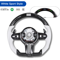 Volant de voiture sport en cuir et fibre de carbone personnalisé avec LED pour BMW Série 1/3/5 F20 F22 F30 F32 F10 F01 M5 328i M240i F15 F80