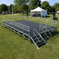Estructura de aluminio modular para escenario, rectangular, para exteriores, de instalación rápida, negra, sin soldadura.