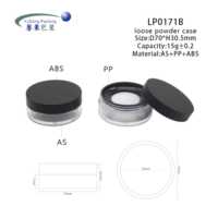 Boîtes en plastique ABS de 15g pour poudre libre, noires, avec couvercle à vis, transparentes, pour impression sérigraphique, petites et sûres, vente en gros de cosmétiques