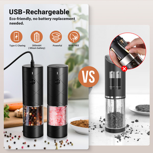 Set Macinapepe e Macinasale Elettrico USB Automatico con Luce LED per Spezie - Product Image 3