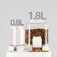 Gamelle carrée en plastique Soradd à motif uni avec séparation sec/humide, pour chien, stockage hermétique, design simple, options manuelles eau/nourriture