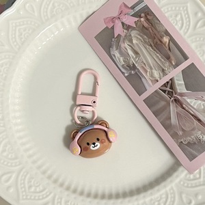 Adorable breloque suspendue en forme d'ours rose sonore, porte-clés mignon de dessin animé - Product Image 2