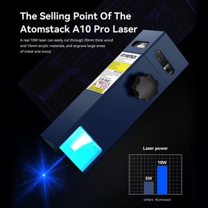 Máquina de grabado láser Atomstack A10 S10 X7 Pro, pantalla táctil de 50W, compresor de asistencia de aire de 30 L/min, grabador láser CNC, marca fuera de línea - Product Image 6