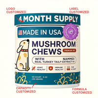 Friandises à mâcher aux champignons pour chiens Choice pour soutenir la défense immunitaire et le probiotique Masterful Dog pour le bien-être et la santé des animaux de compagnie
