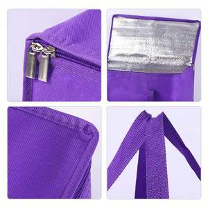 Sac isotherme réutilisable en tissu non tissé avec film aluminium, personnalisé, écologique, pour le shopping et le camping, avec fermeture éclair - Product Image 2