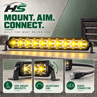 Barre lumineuse LED HSSH 6-50 pouces 45W-375W, haute puissance, double rangée, double couleur, faisceau spot, éclairage tout-terrain pour camion, SUV, Jeep 4x4