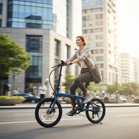 Vélo pliant électrique Naicisports X3 36V 350W avec cadre en fibre de carbone, freins à disque 7 vitesses, batterie amovible et tige de selle