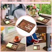 Porte-Notes Autocollant Bloc-Notes En Bois Porte-Stylo 6.5 "X 4.7" Porte-Bloc-Notes Autocollant Distributeur pour Bureau Travail Humour Cadeaux