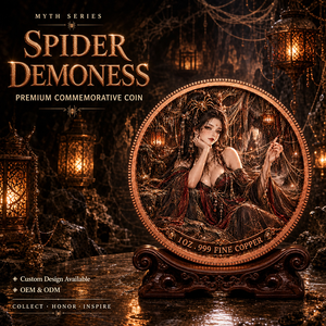 Moneda Conmemorativa <span class=keywords><strong>de</strong></span> Cobre Fino 999 <span class=keywords><strong>de</strong></span> 1 Onza con Relieve 3D, <span class=keywords><strong>Reina</strong></span> Araña, Telaraña, Fantasía Oriental, Colorida, Coleccionable, Recuerdo, Regalo - Product Image 2