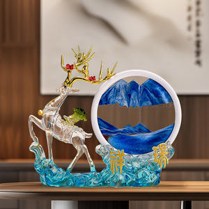 Chinese New Year Folk Art Lucky Deer Figurine Epoxy <b>Resin</b> Sculpture for Living Room TV Office Wine Cabinet Decoration Safety - Product Image 4