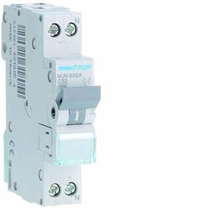 MJN532A ปรับแต่งได้ด้วย Hagers MCB 4500A 1P+N ค่าโค้ง C 32A 1 โมดูล - Product Image 1
