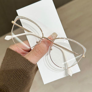 Mắt mèo kim cương sáng bóng đầy đủ rim Trọng lượng nhẹ kim loại khung thiết kế độc đáo Luxury Unisex Khung quang cho kính đọc sách - Product Image 6