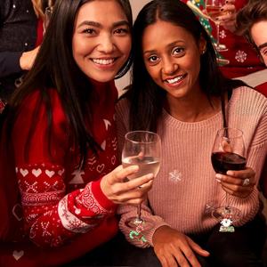 แหวนตกแต่งแก้วไวน์สำหรับงานคริสต์มาส, ตัวระบุแก้วสำหรับงานเลี้ยงไวน์คริสต์มาส - Product Image 2