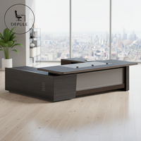 Bureau de direction moderne en bois durable, taille personnalisable, multifonctionnel, avec tiroirs, sur la plateforme de meubles de Foshan