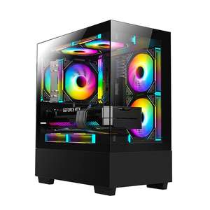 เคสคอมพิวเตอร์แบบไร้เสา สีขาว/ดำ รุ่น Sea View - เคสเกมมิ่ง MATX พร้อมกระจกนิรภัยสองด้าน และรองรับระบบระบายความร้อนด้วยอากาศ - Product Image 4