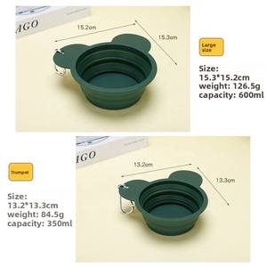 Mangkuk Lipat Silikon Food Grade Bentuk Dapat Disesuaikan Dengan Carabiner, Mangkuk Makan Portabel untuk Anjing dan Kucing - Product Image 6