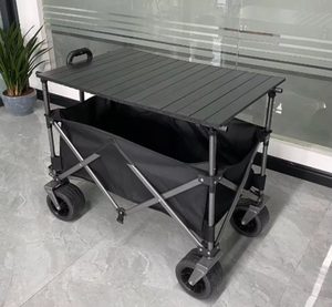 Chariot personnalisable OEM avec table extensible, hauteur réglable, pare-soleil pliable, en métal, quatre roues, robuste, design moderne, capacité de charge de 198,4 kg - Product Image 6